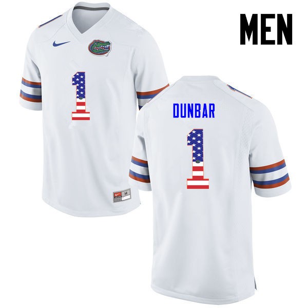 Florida Gators Men #1 Quinton Dunbar College Football Jersey USA Flag Fashion White